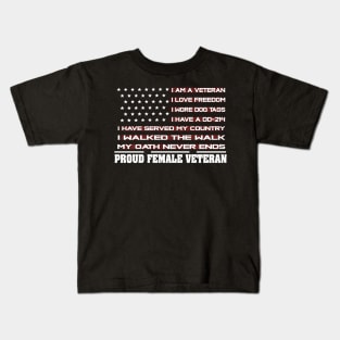 Proud Female Veteran Kids T-Shirt